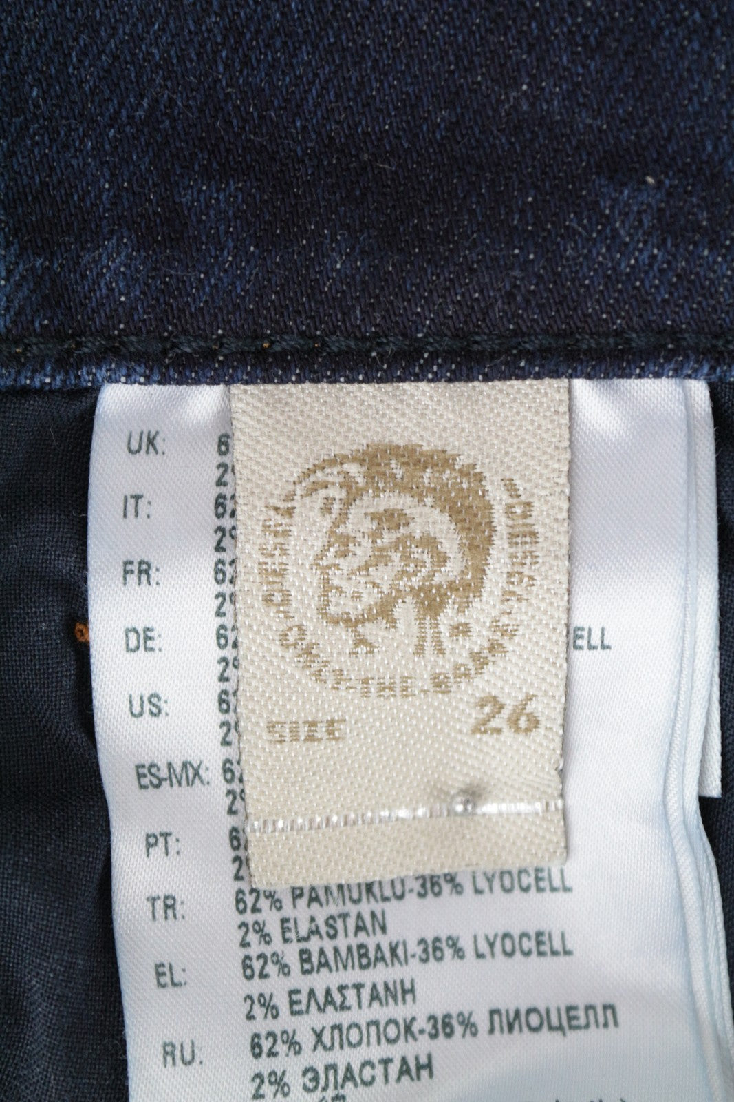 DIESEL Alys 084ZC Women's W26 L32 Jeans Blue Cotton Stretch Casual Straight