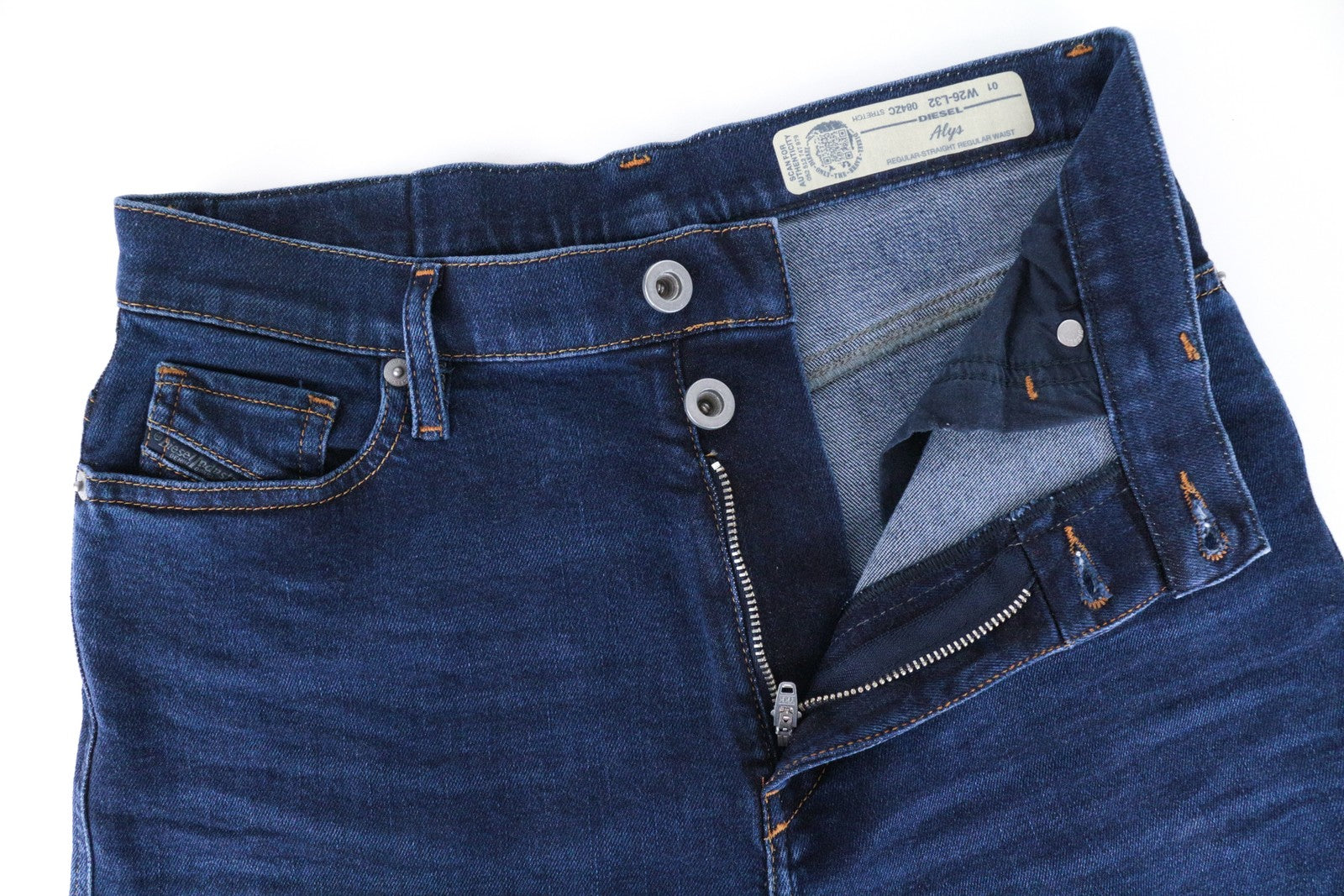 DIESEL Alys 084ZC Women's W26 L32 Jeans Blue Cotton Stretch Casual Straight