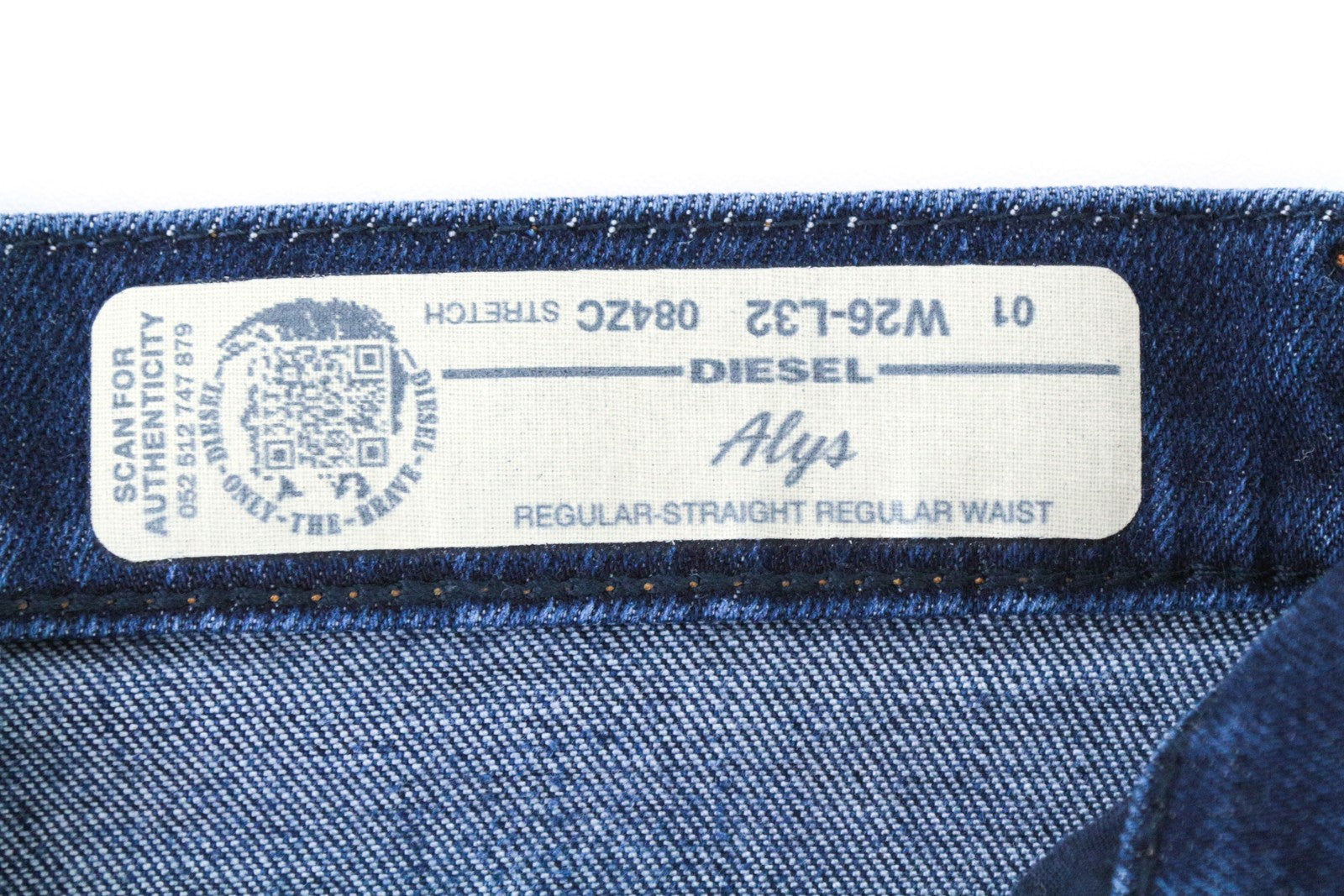 DIESEL Alys 084ZC Women's W26 L32 Jeans Blue Cotton Stretch Casual Straight