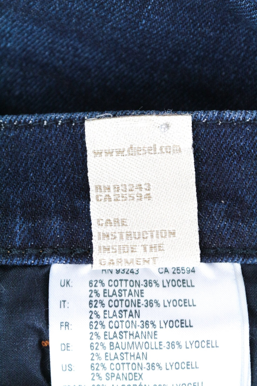 DIESEL Alys 084ZC Women's W26 L32 Jeans Blue Cotton Stretch Casual Straight