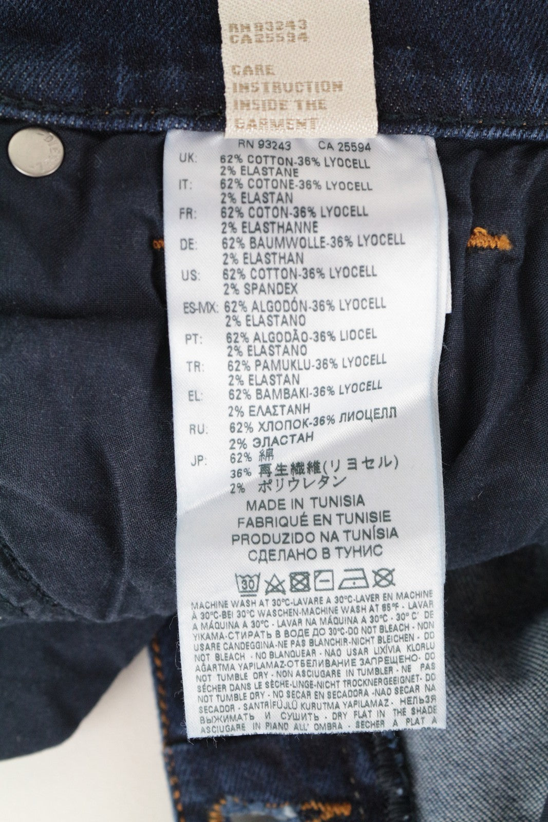 DIESEL Alys 084ZC Women's W26 L32 Jeans Blue Cotton Stretch Casual Straight