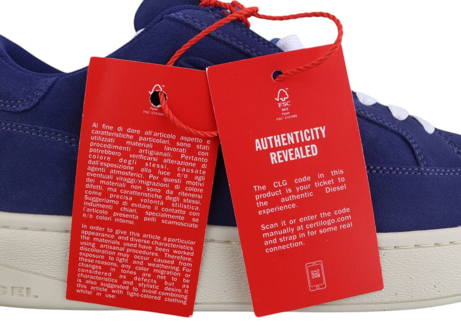 DIESEL S-Sinna Low Mens Sneakers EU45 Mid Blue Cow Leather Low RRP€160 Trainers