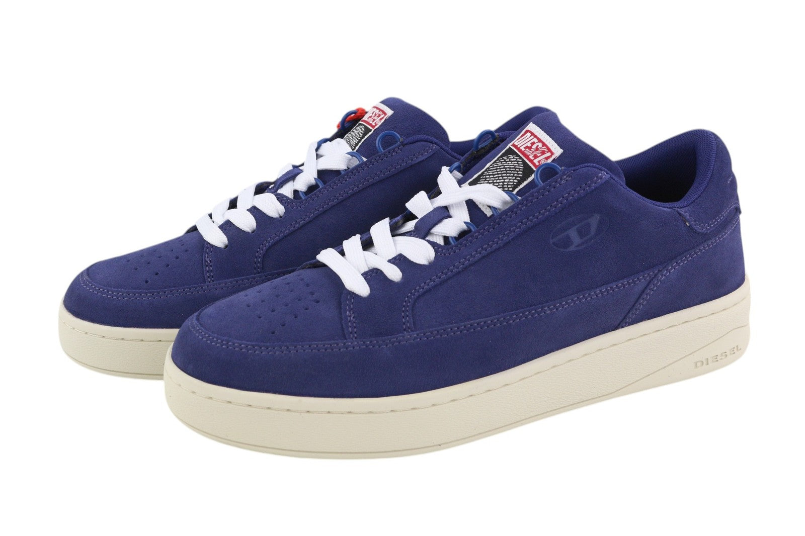 DIESEL S-Sinna Low Mens Sneakers EU45 Mid Blue Cow Leather Low RRP€160 Trainers