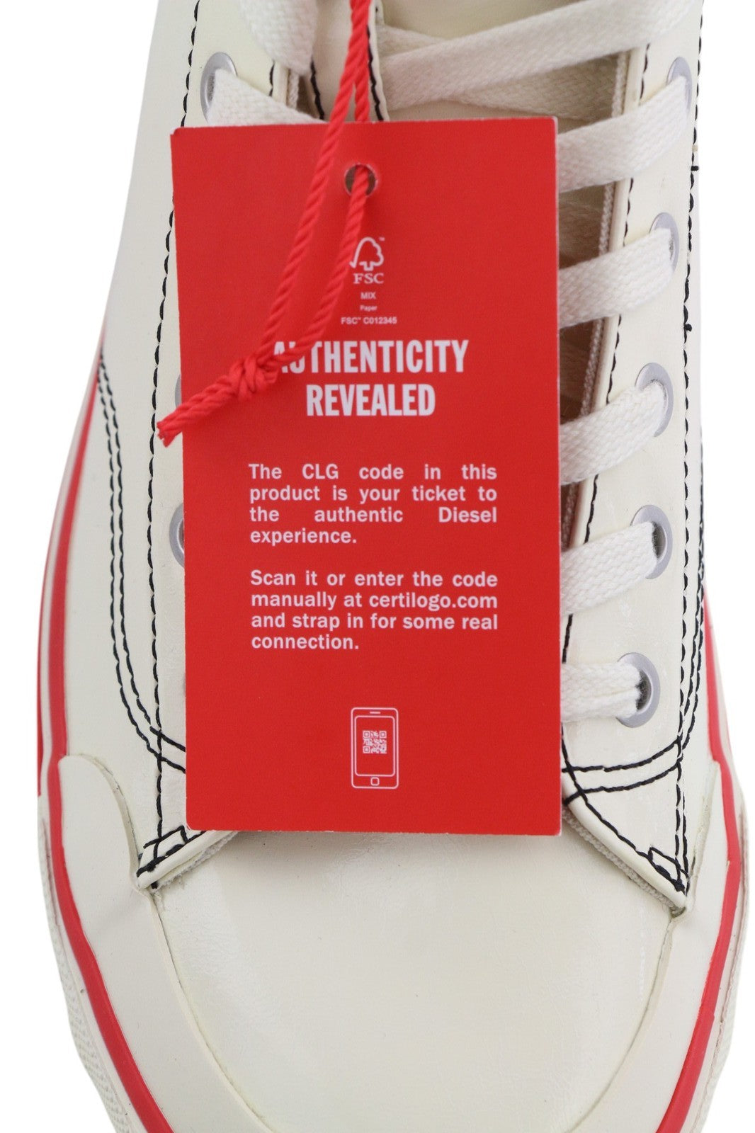 DIESEL S-Athos Mid Mens Sneakers EU43 White Coated RRP€175 Almond Toe Trainers