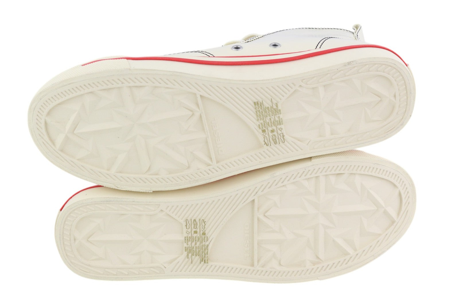 DIESEL S-Athos Mid Mens Sneakers EU43 White Coated RRP€175 Almond Toe Trainers