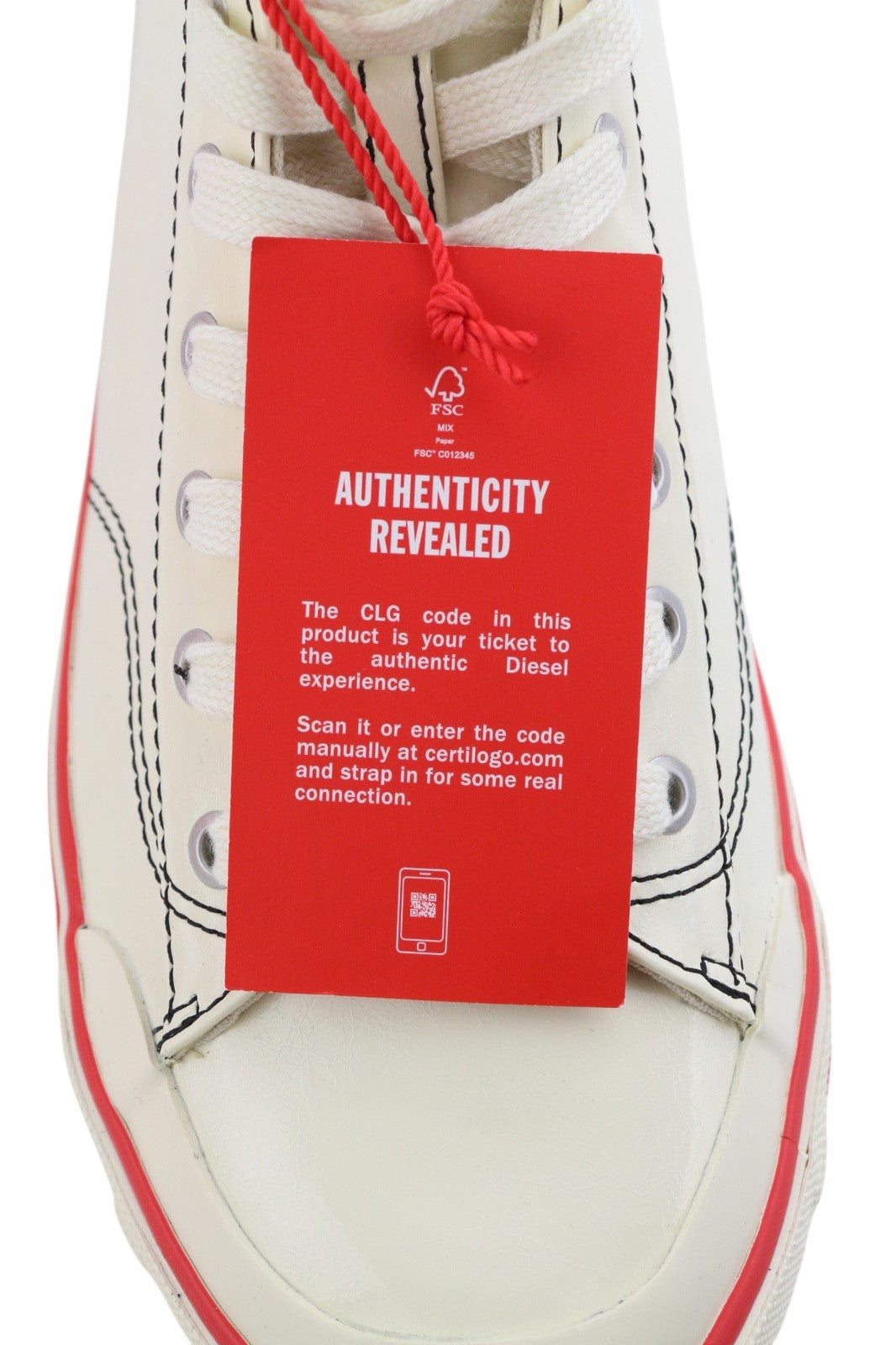 DIESEL S-Athos Mid Mens Sneakers EU44 White Coated RRP€175 Almond Toe Trainers