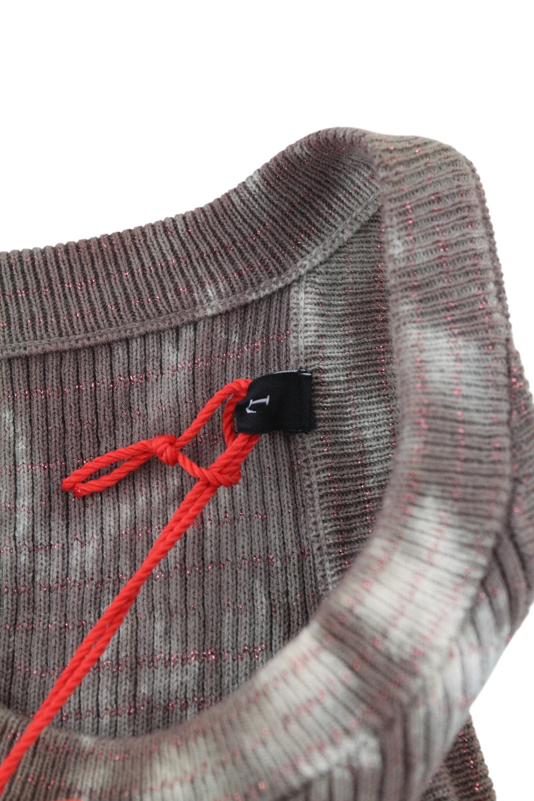 DIESEL M-Eugenie Women Dress L Washed Burgundy Shiny Look Ribbed RRP€225 Short