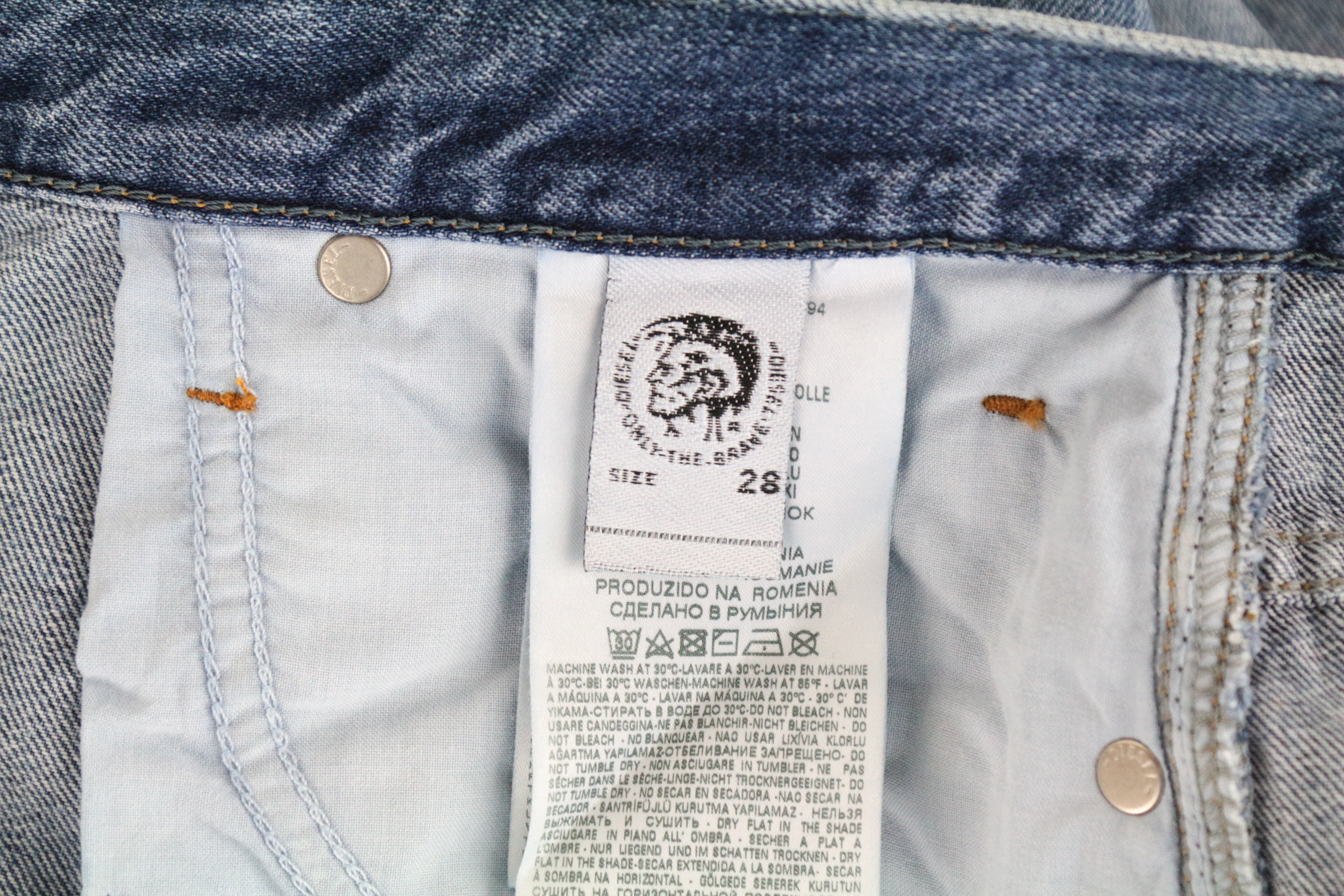 DIESEL Alys 084ZE Women's Blue Cotton Denim Straight W28/L30 Distressed Jeans