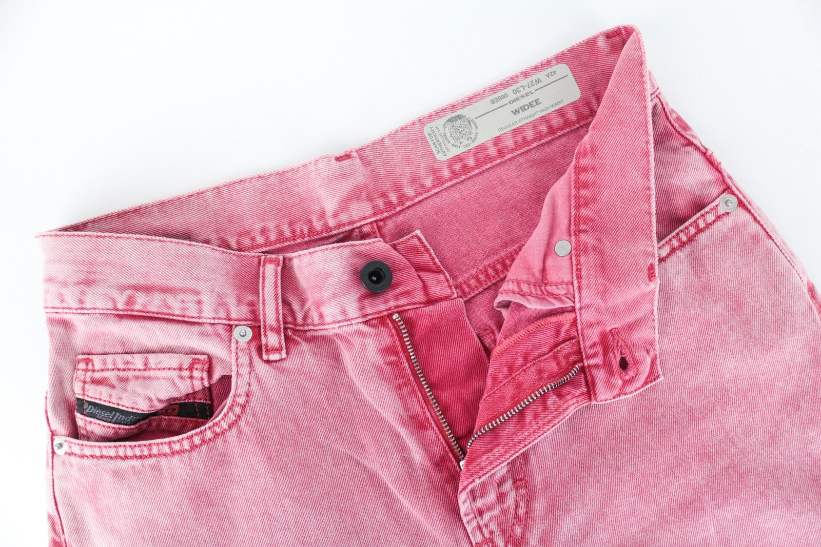 DIESEL Widee 069EB Women's W27 L30 Pink Jeans Non-Stretch High Waist Straight