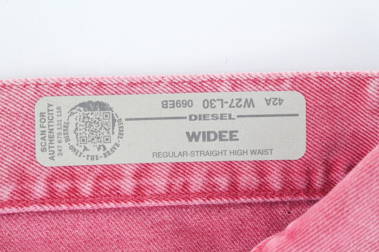 DIESEL Widee 069EB Women's W27 L30 Pink Jeans Non-Stretch High Waist Straight