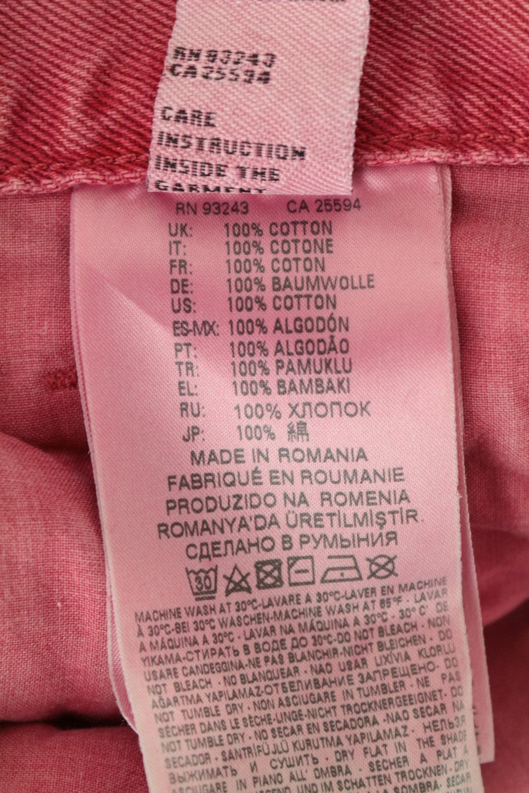 DIESEL Widee 069EB Women's W27 L30 Pink Jeans Non-Stretch High Waist Straight