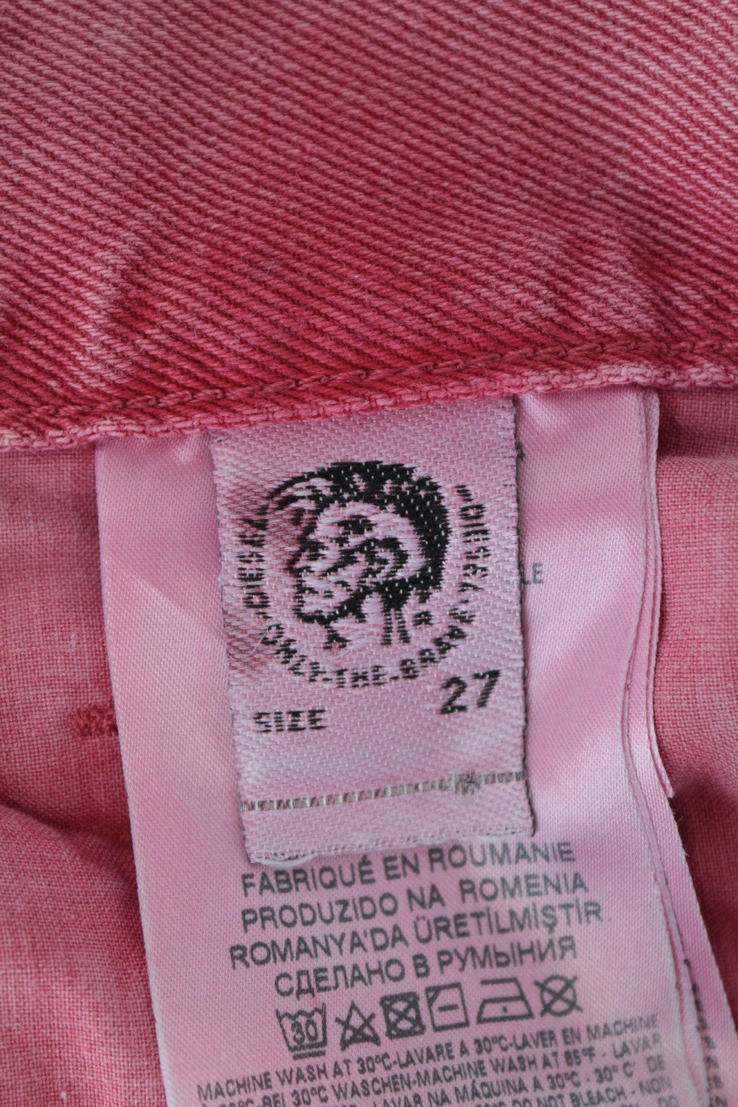 DIESEL Widee 069EB Women's W27 L30 Pink Jeans Non-Stretch High Waist Straight