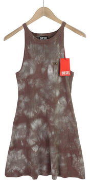 DIESEL M-Eugenie Women Dress M Washed Burgundy Shiny Look RRP€225 Stretch Short