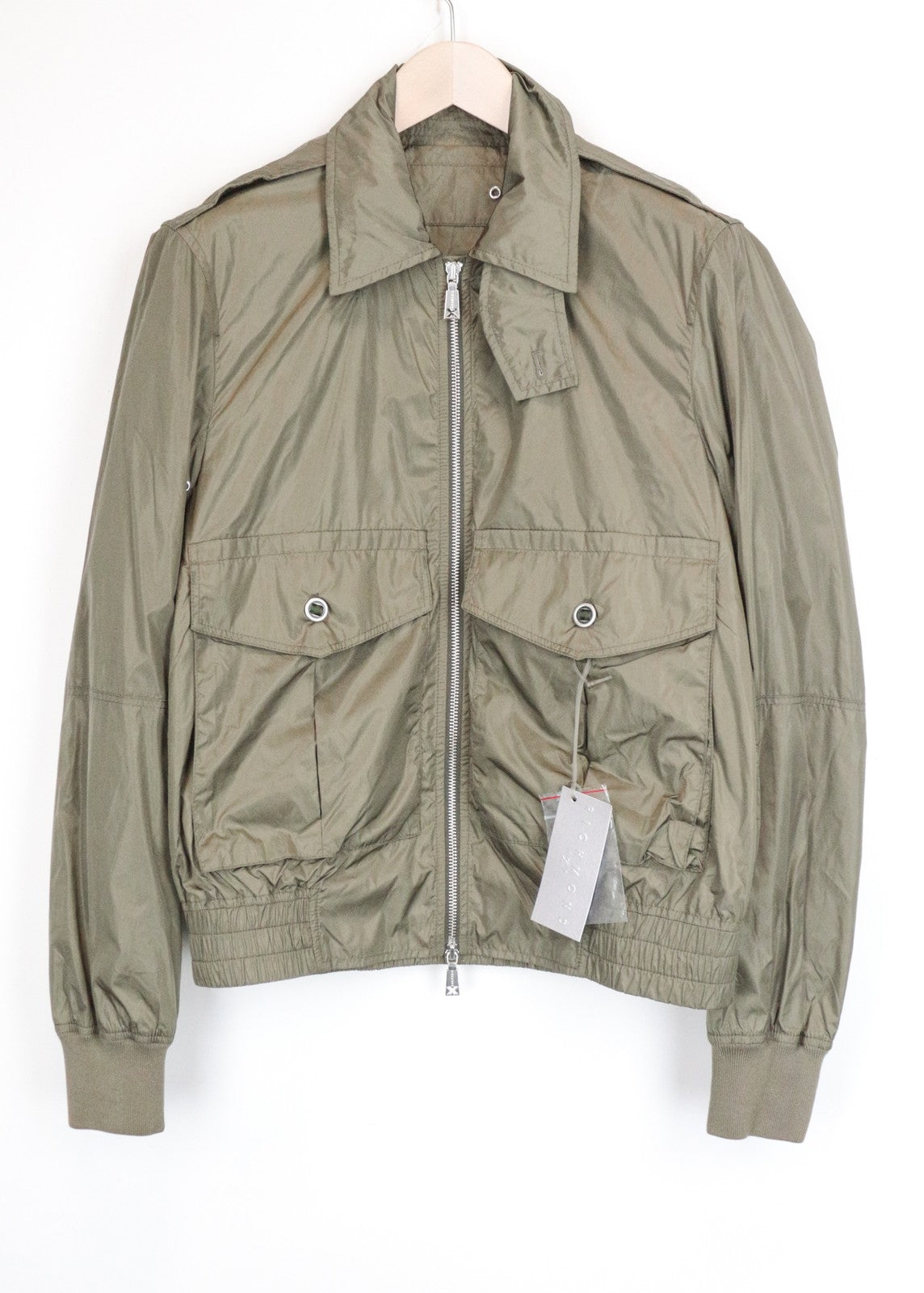 RICHMOND Men's Size 46 Green Lightweight Jacket Collared Single-Breasted