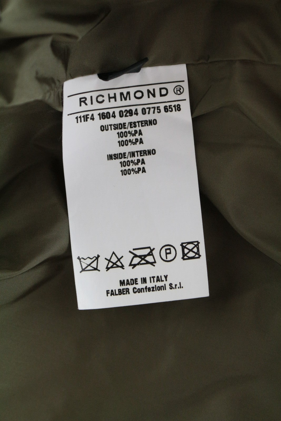 RICHMOND Men's Size 46 Green Lightweight Jacket Collared Single-Breasted