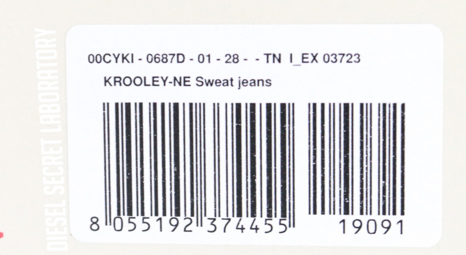 DIESEL Krooley-NE 0687D Men's W28 Slim Carrot Jog Jeans Sweat Zip Blue Fit