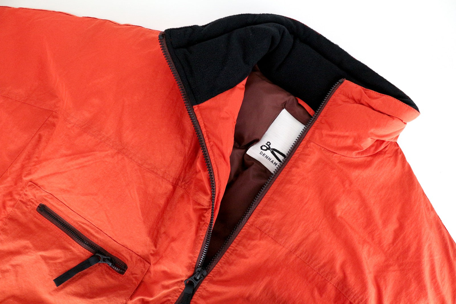 DENHAM Dream Men's Jacket S Orange Padded Lined Long Sleeve Smart Casual