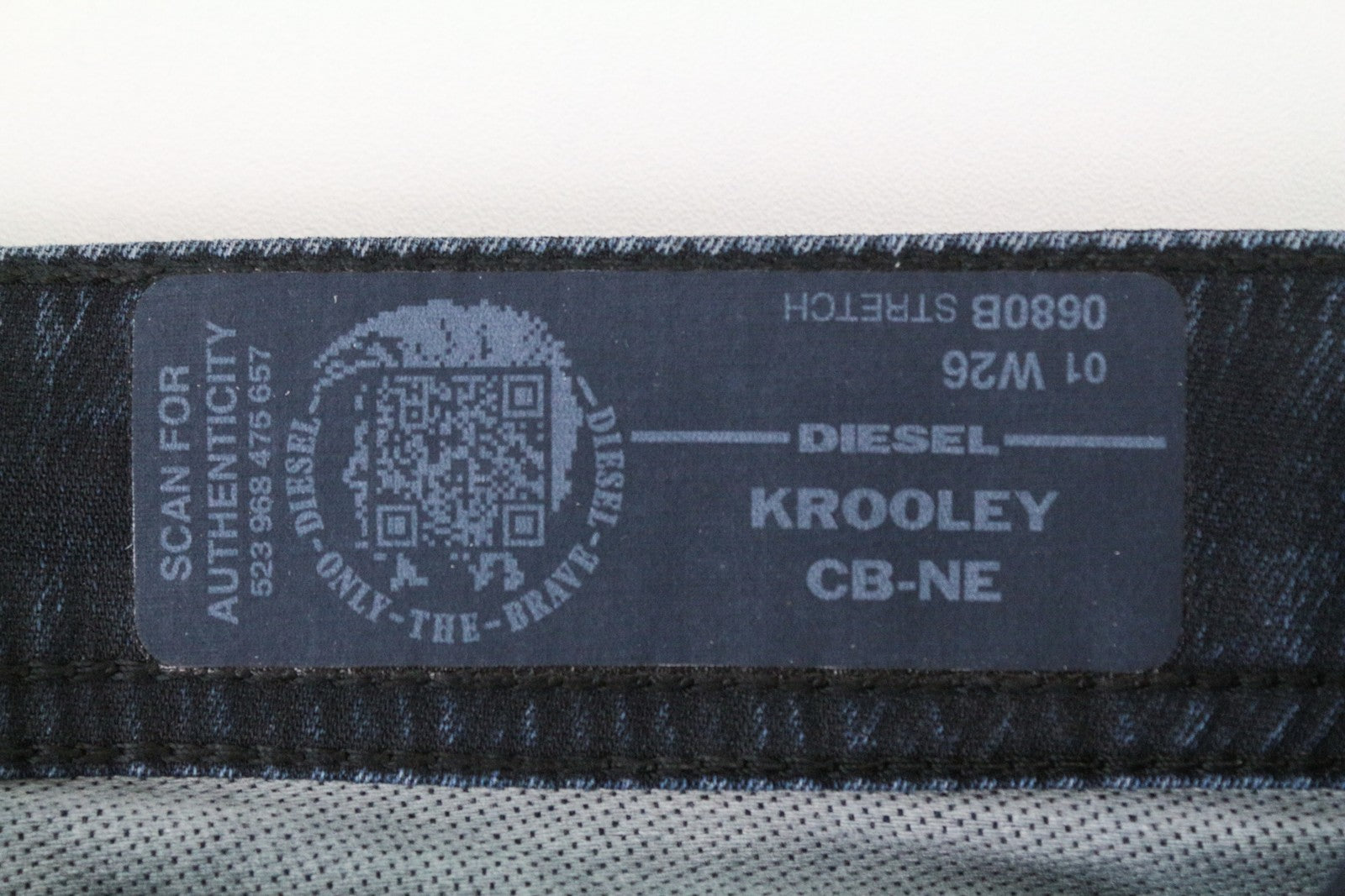 DIESEL Krooley CB-NE 0680B Men's W26 Jeans Blue Coated Slim Sweat Carrot Fit