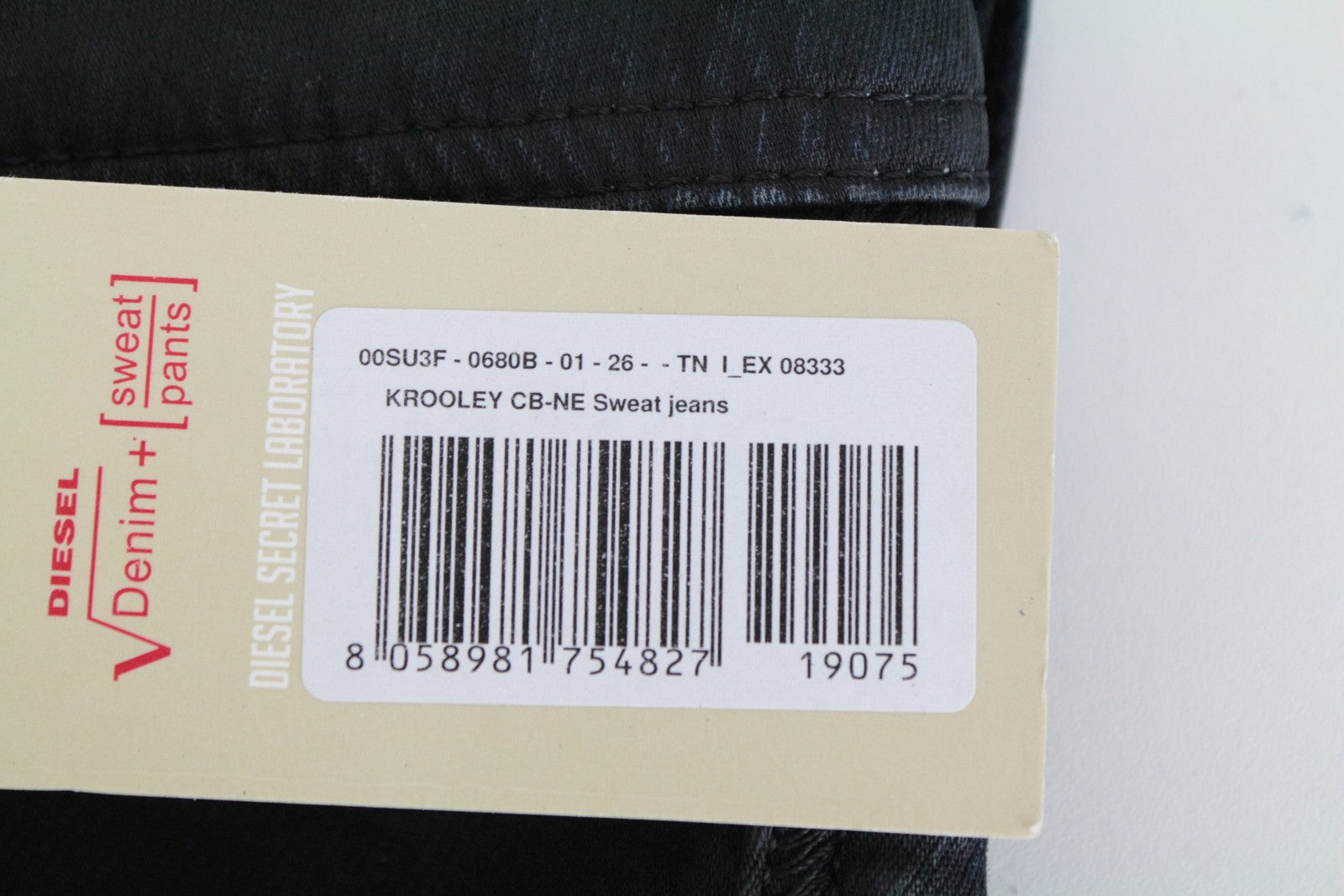 DIESEL Krooley CB-NE 0680B Men's W26 Jeans Blue Coated Slim Sweat Carrot Fit