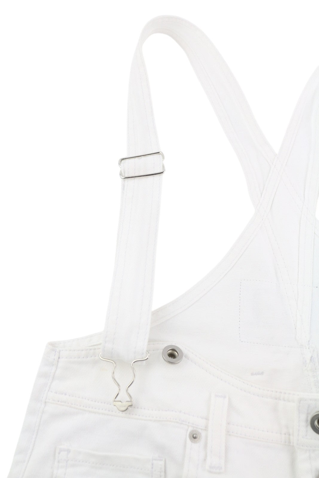 DIESEL De-Mury Women Shorts S Denim White Turn-Up Salopettes Buttoned RRP€170