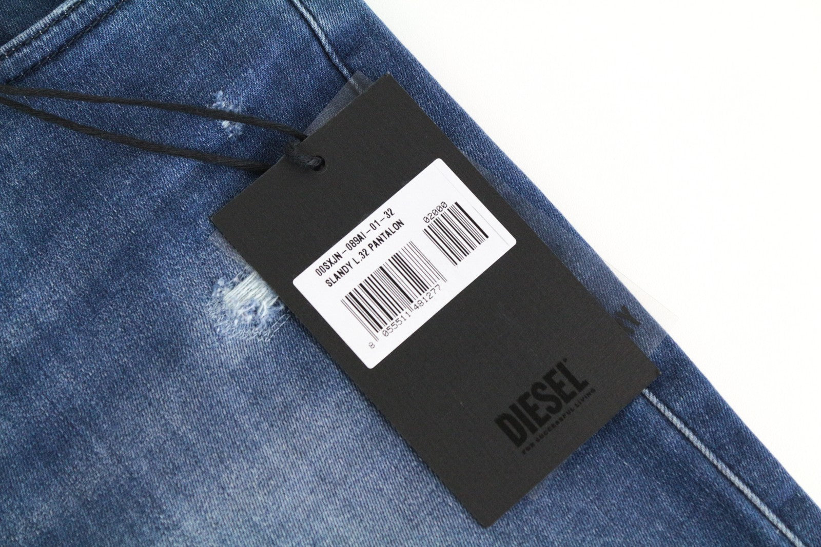 DIESEL Slandy 089AI Women Jeans W32/L32 Super Skinny Ripped Stretch Blue