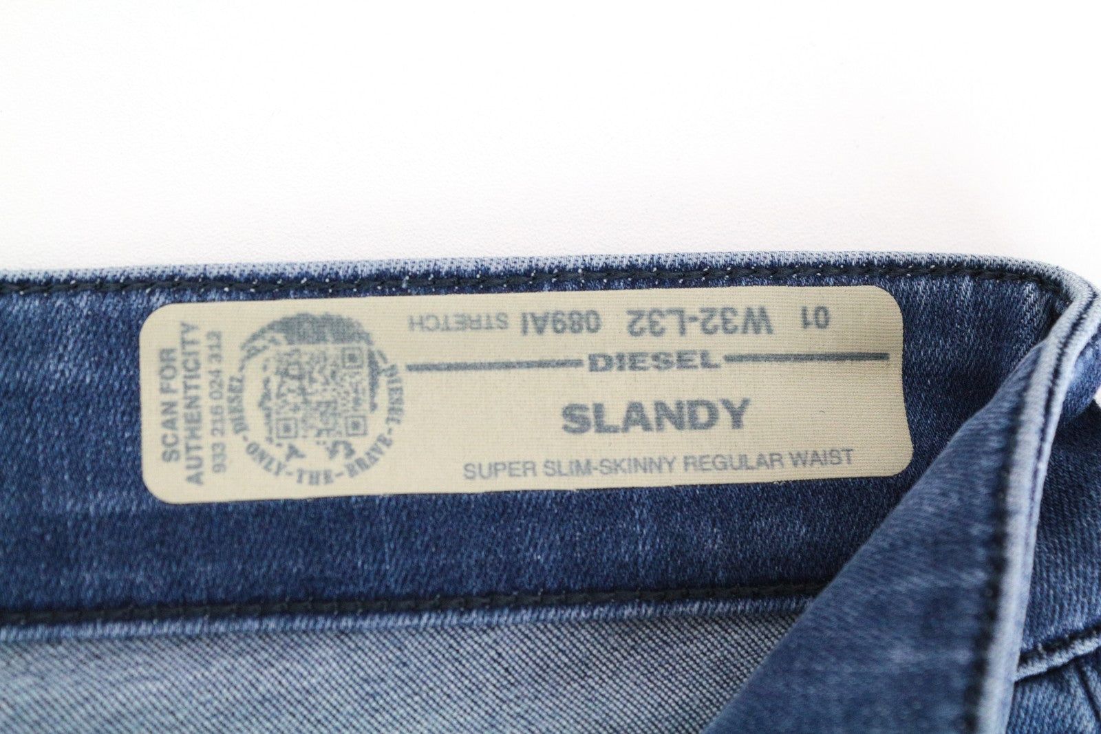 DIESEL Slandy 089AI Women Jeans W32/L32 Super Skinny Ripped Stretch Blue