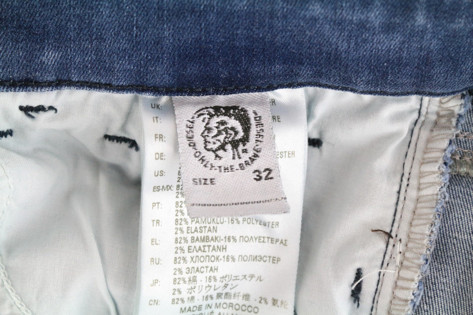 DIESEL Slandy 089AI Women Jeans W32/L32 Super Skinny Ripped Stretch Blue