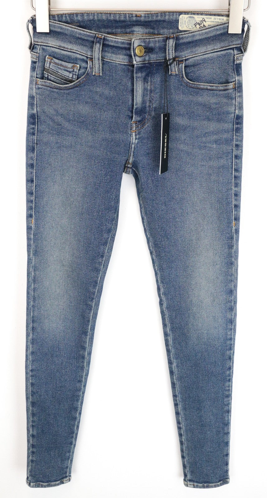DIESEL Slandy 083AL Women Jeans W26/L32 Super Skinny Cotton Stretch Blue
