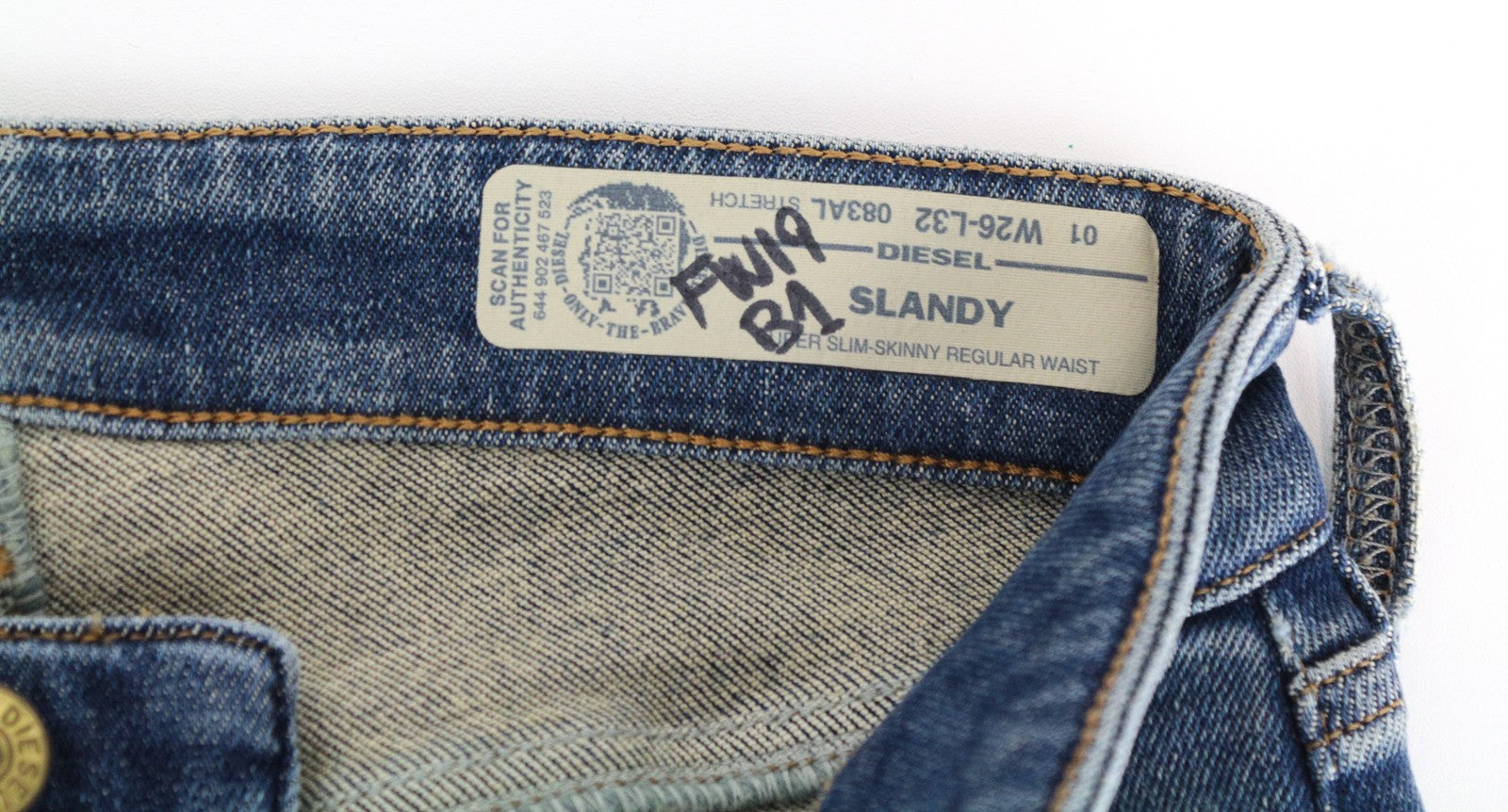 DIESEL Slandy 083AL Women Jeans W26/L32 Super Skinny Cotton Stretch Blue