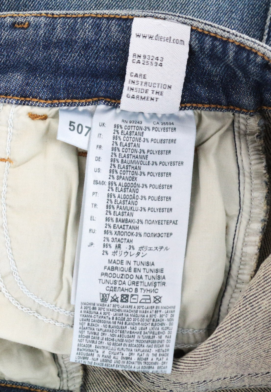 DIESEL Slandy 083AL Women Jeans W26/L32 Super Skinny Cotton Stretch Blue