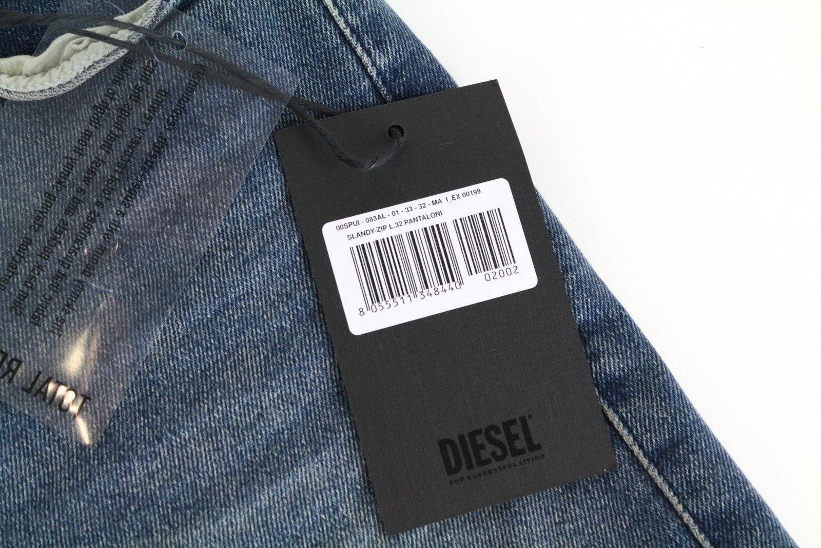 DIESEL Slandy-Zip 083AL Women Jeans W33/L32 Super Skinny Cotton Stretch Blue