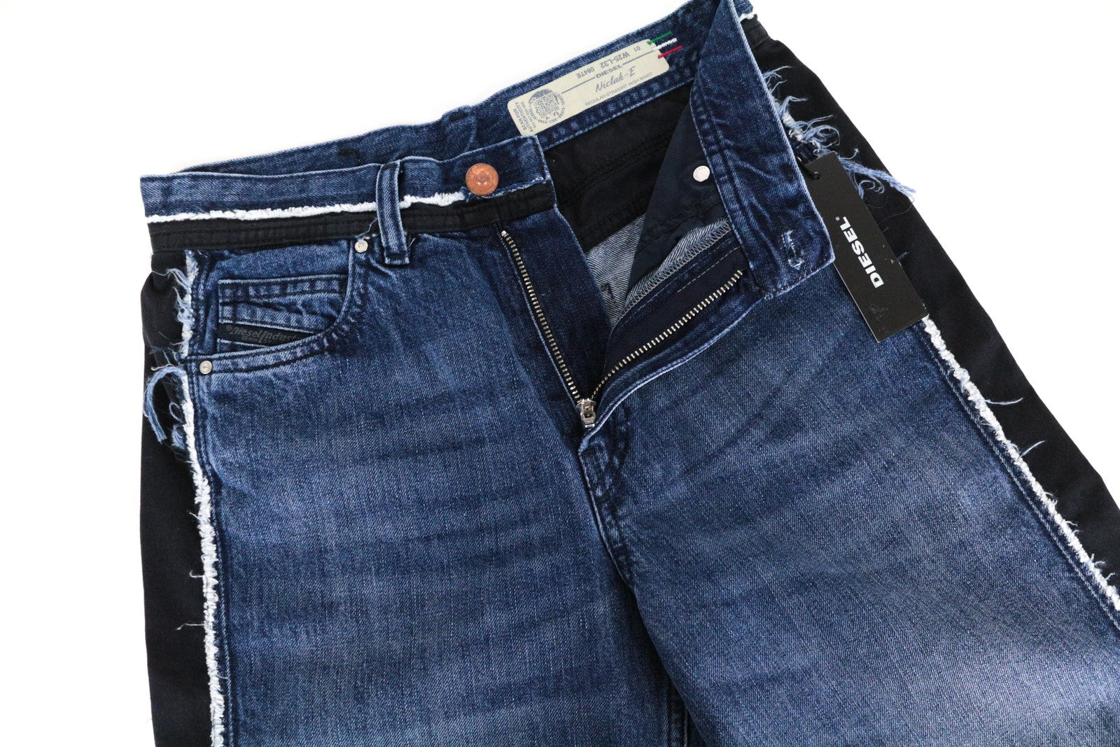 DIESEL Niclah-E 084TE Women Jeans W25/L32 Straight Fit Cotton Blue Wash