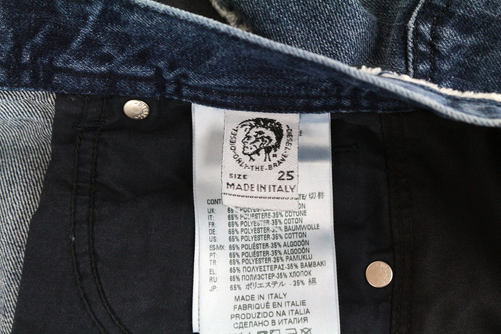 DIESEL Niclah-E 084TE Women Jeans W25/L32 Straight Fit Cotton Blue Wash