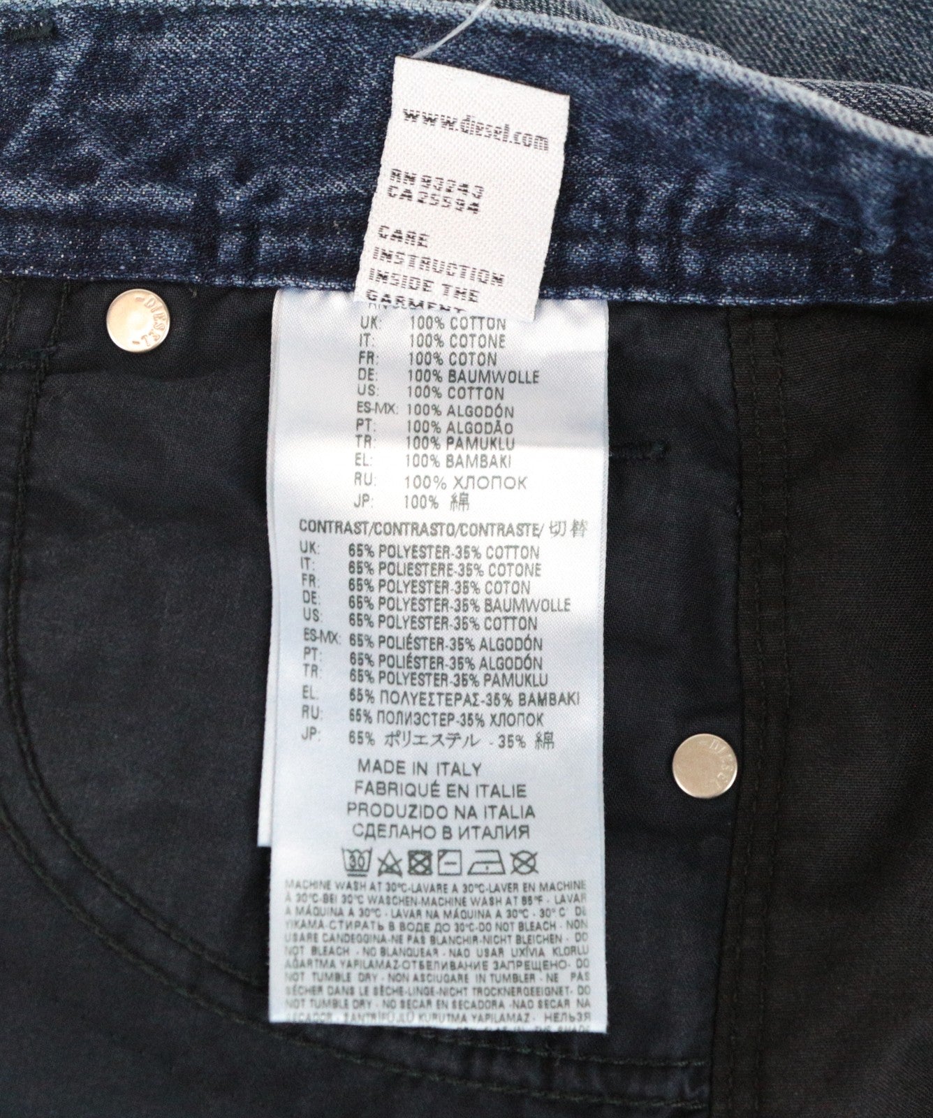 DIESEL Niclah-E 084TE Women Jeans W25/L32 Straight Fit Cotton Blue Wash