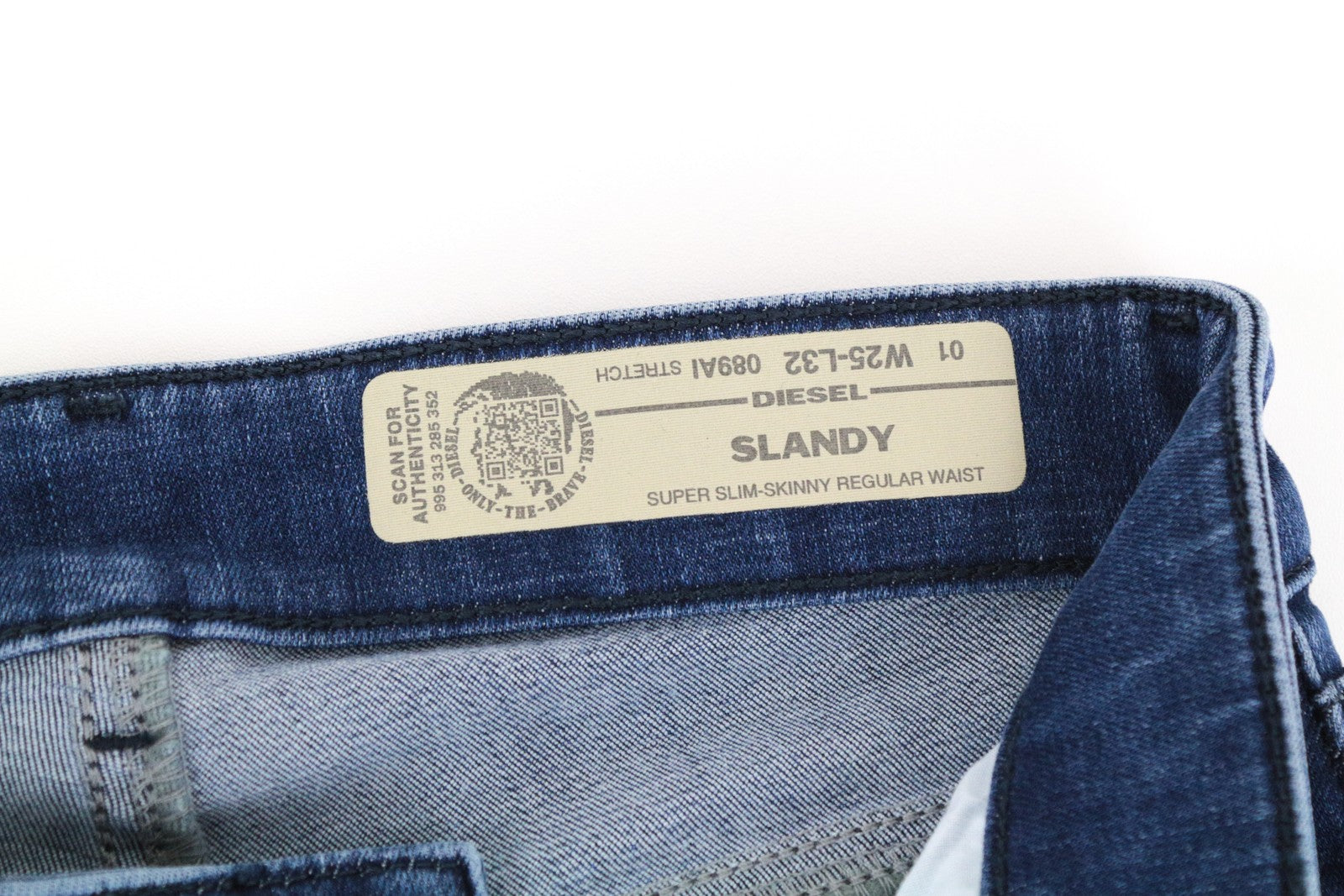 DIESEL Slandy 089AI Women Jeans W25/L32 Super Skinny Cotton Stretch Blue