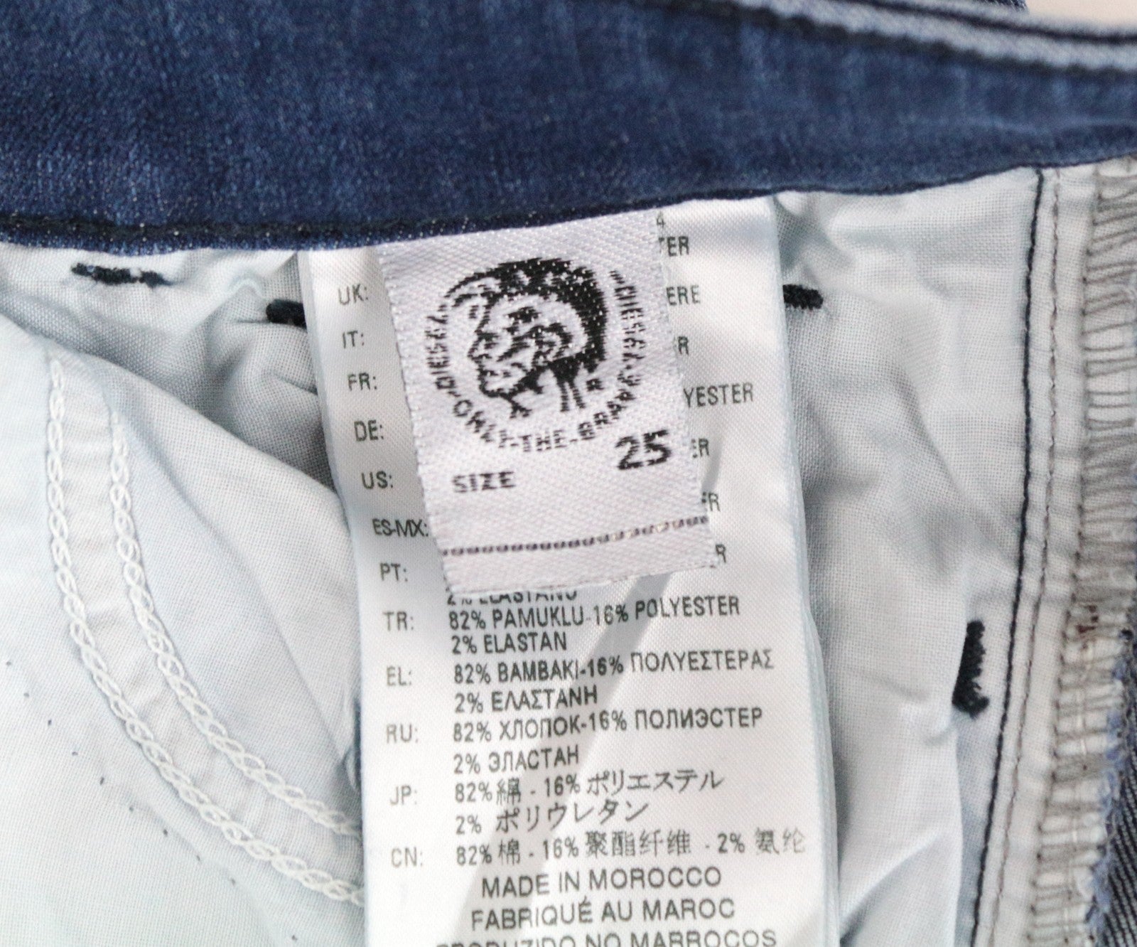 DIESEL Slandy 089AI Women Jeans W25/L32 Super Skinny Cotton Stretch Blue