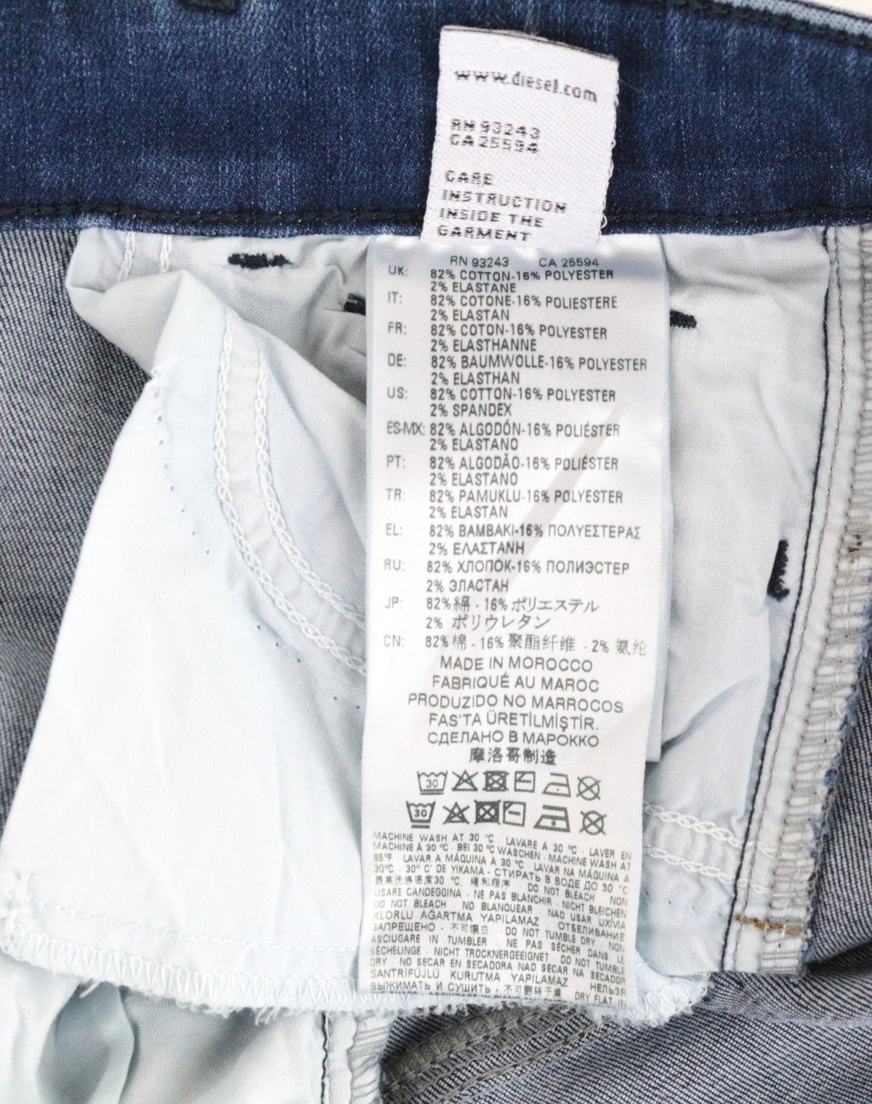 DIESEL Slandy 089AI Women Jeans W25/L32 Super Skinny Cotton Stretch Blue