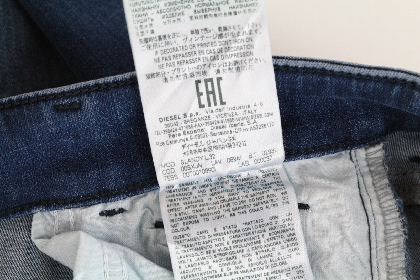 DIESEL Slandy 089AI Women Jeans W25/L32 Super Skinny Cotton Stretch Blue