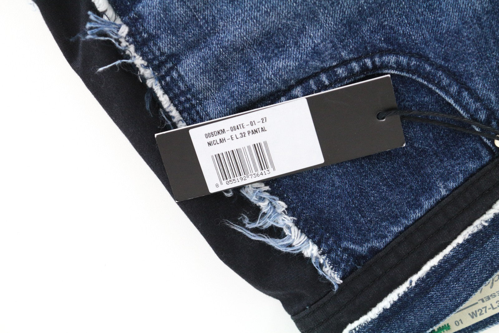 DIESEL Niclah-E 084TE Women Jeans W27/L32 Straight Cotton Blue Washed