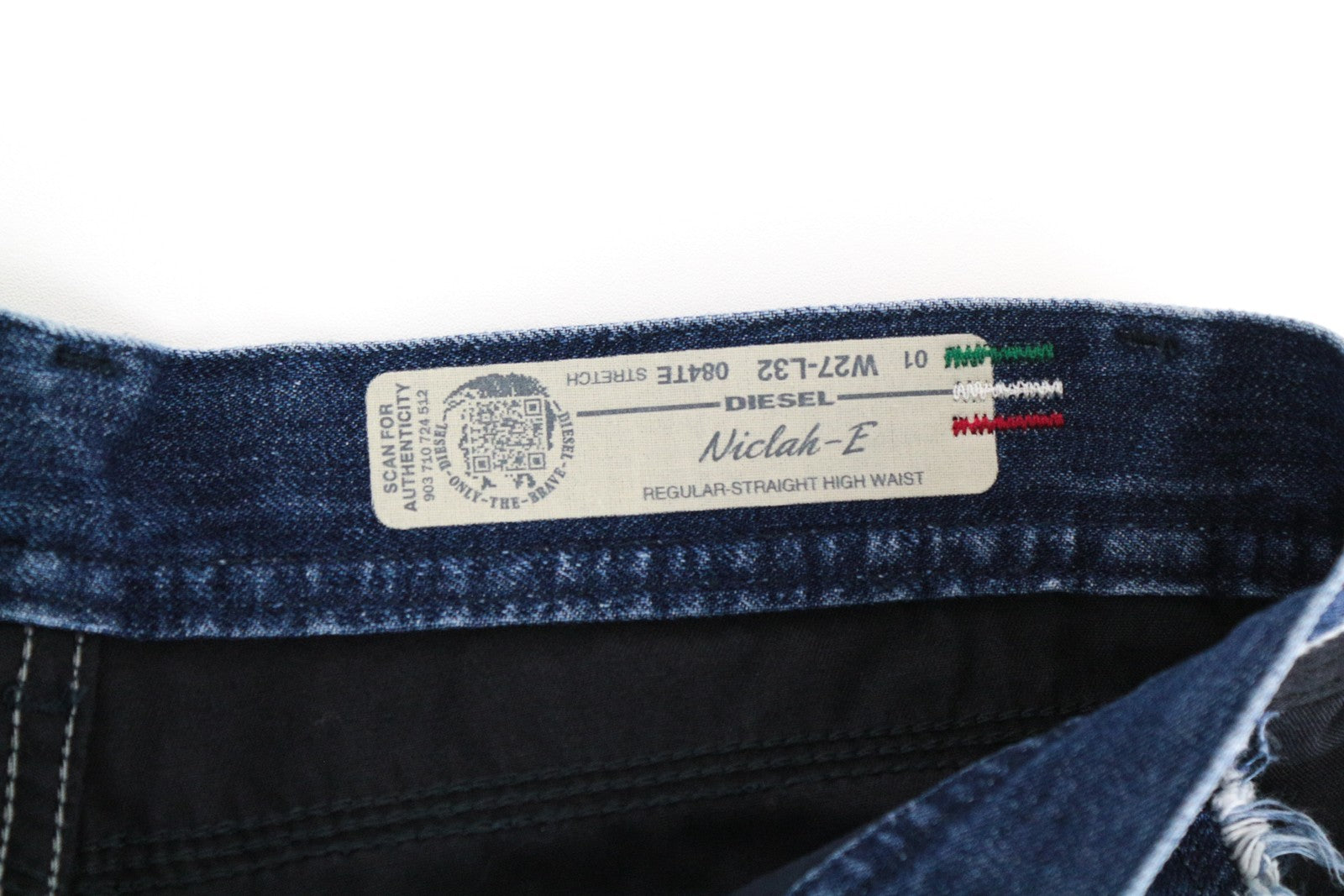 DIESEL Niclah-E 084TE Women Jeans W27/L32 Straight Cotton Blue Washed