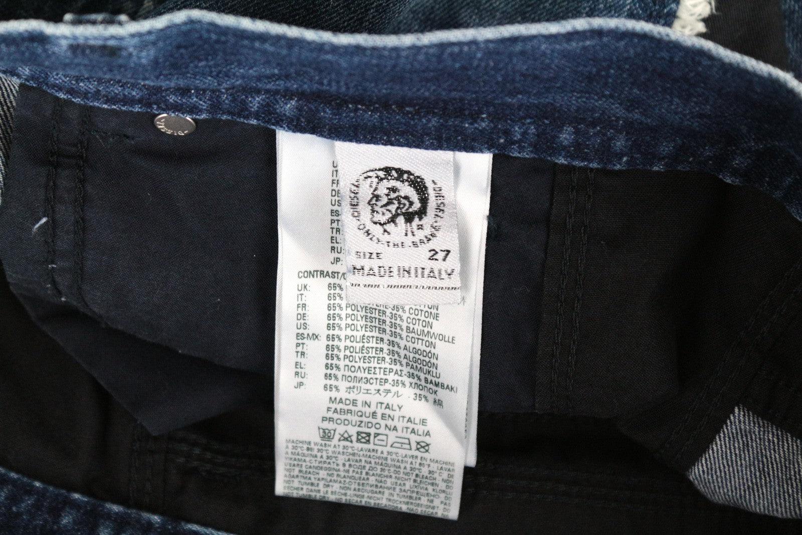 DIESEL Niclah-E 084TE Women Jeans W27/L32 Straight Cotton Blue Washed