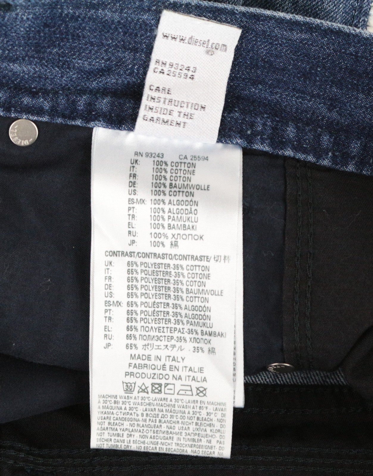 DIESEL Niclah-E 084TE Women Jeans W27/L32 Straight Cotton Blue Washed