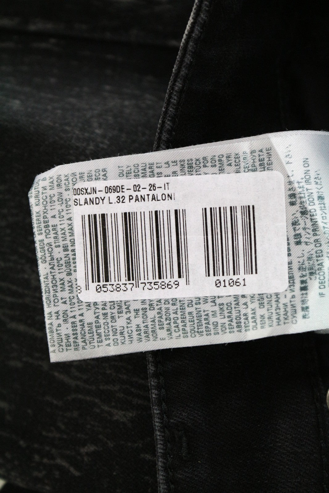 DIESEL Slandy 069DE Women Jeans W26/L32 Super Slim Skinny Black Cotton Stretch