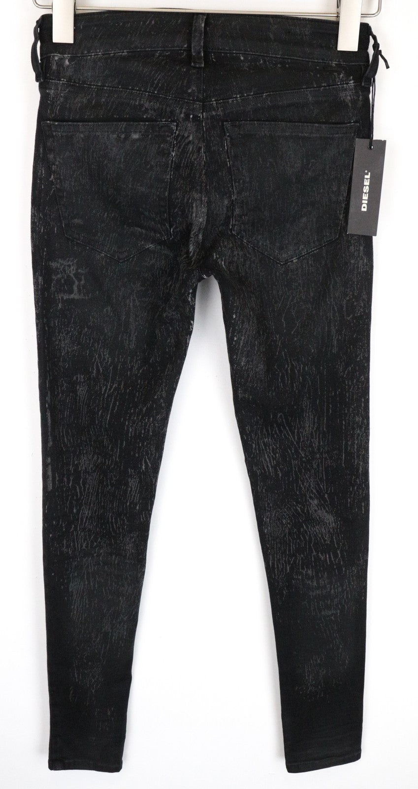 DIESEL Slandy 069DE Women Jeans W26/L32 Super Slim Skinny Black Cotton Stretch