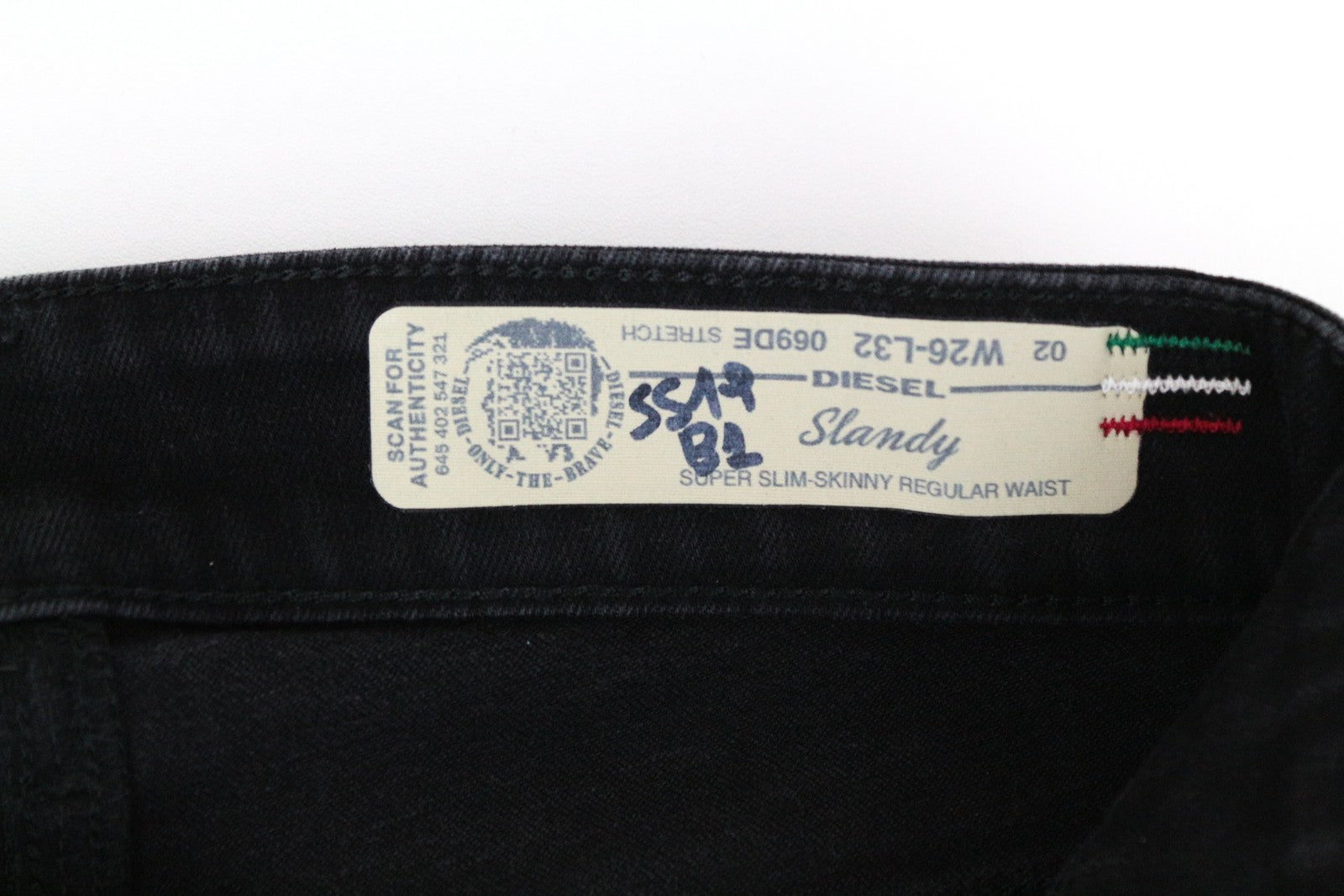DIESEL Slandy 069DE Women Jeans W26/L32 Super Slim Skinny Black Cotton Stretch