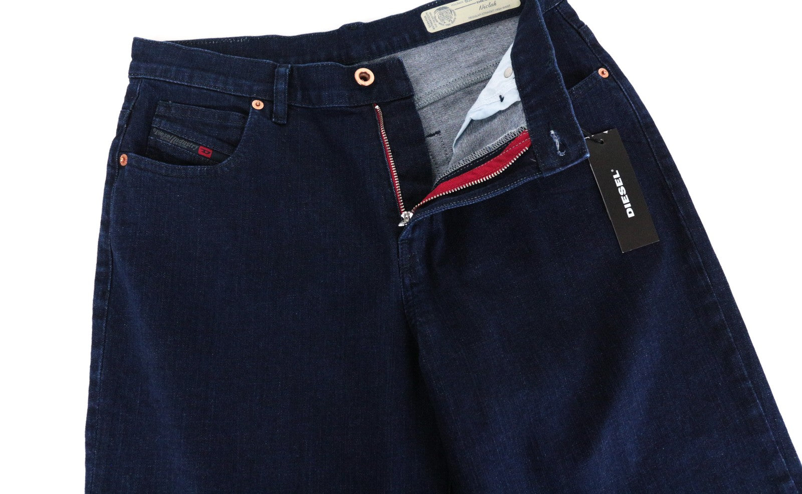 DIESEL Niclah 084CG Women Jeans W30/L32 Straight Blue Stretch High Waist