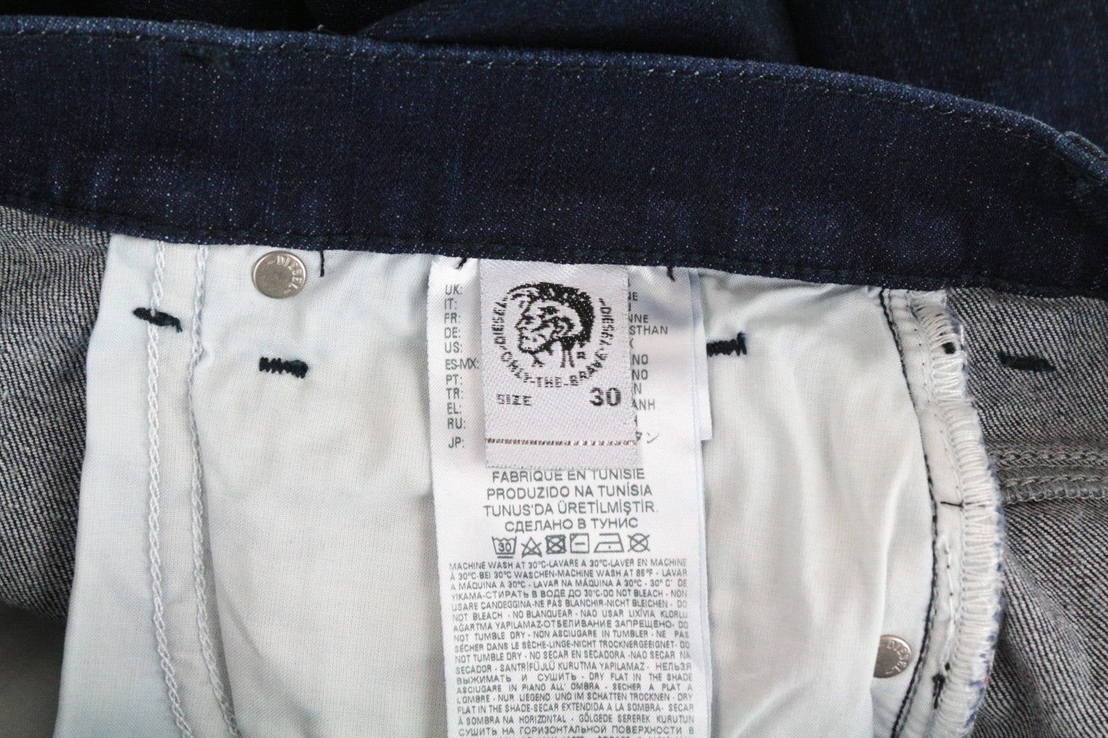 DIESEL Niclah 084CG Women Jeans W30/L32 Straight Blue Stretch High Waist