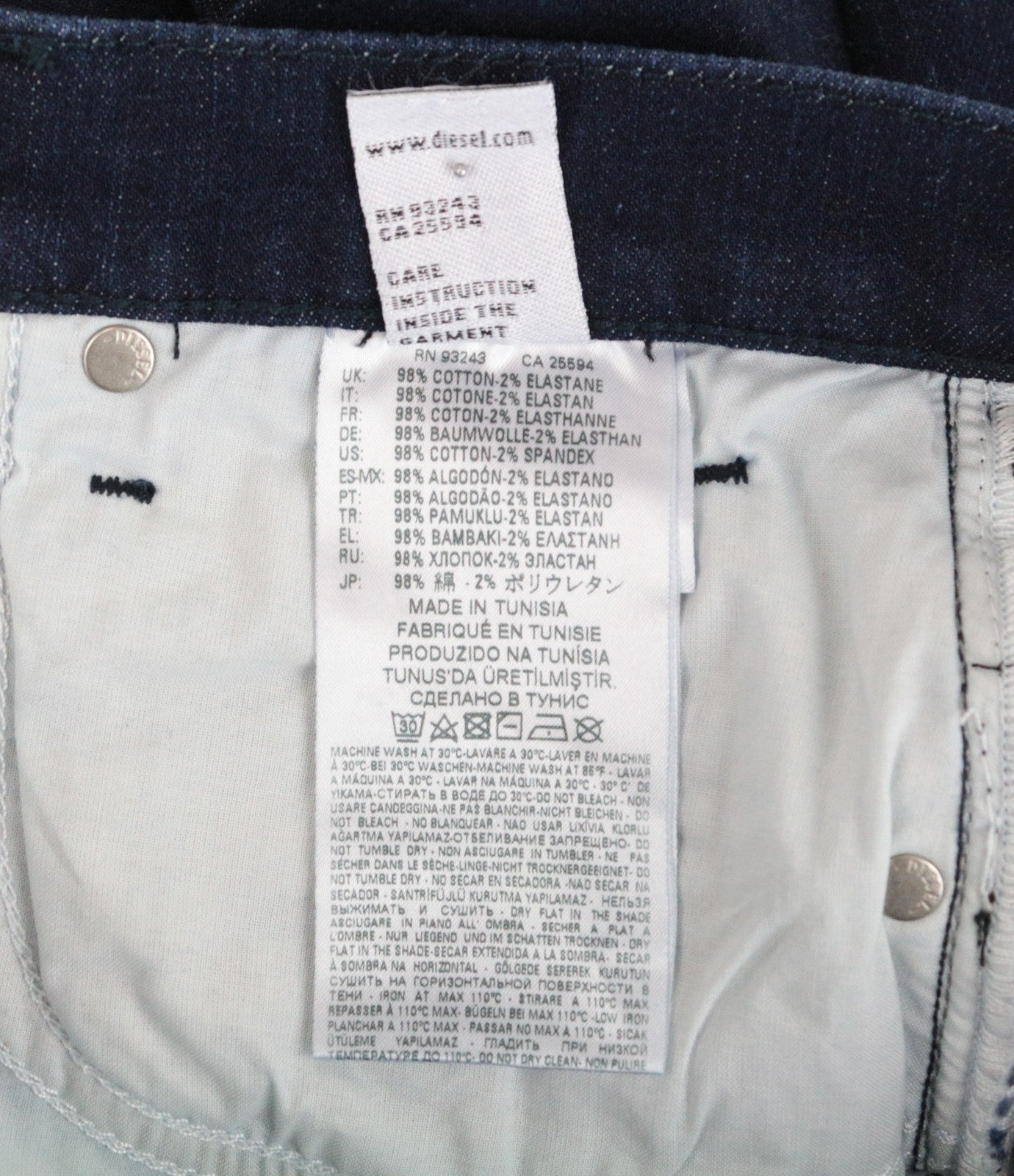 DIESEL Niclah 084CG Women Jeans W30/L32 Straight Blue Stretch High Waist