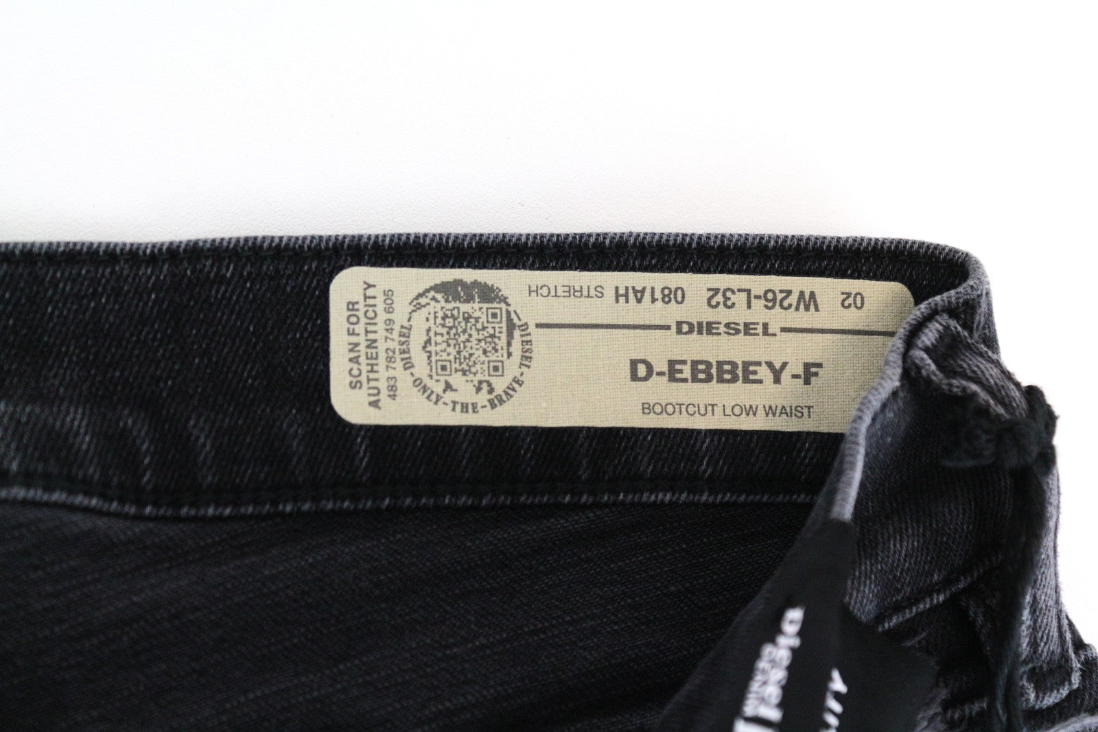 DIESEL D-Ebbey-F 081AH Women Jeans W26/L32 Bootcut Cotton Stretch Grey Low Waist