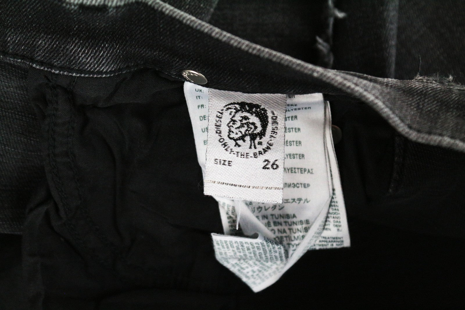 DIESEL D-Ebbey-F 081AH Women Jeans W26/L32 Bootcut Cotton Stretch Grey Low Waist